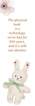 淺色調可愛兔子書籤-正面-卡片設計-Design Easy