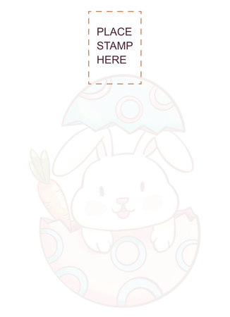 溫馨可愛彩蛋兔子復活節明信片-背面-明信片設計-Design Easy