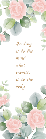 清新溫柔白主色配花棄書籤-背面-卡片設計-Design Easy