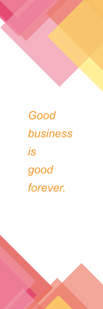 粉橙現代簡約幾何元素書籤-正面-卡片設計-Design Easy