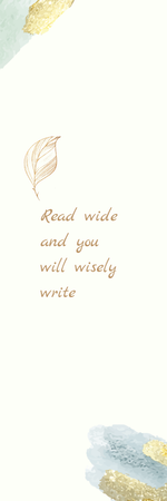 清晰雅緻藍金筆觸書籤-正面-卡片設計-Design Easy