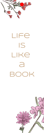 清新自然手繪花朵書籤-背面-卡片設計-Design Easy