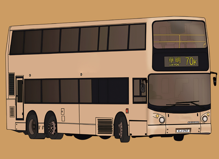 插畫風格雙層巴士明信片-正面-明信片設計-Design Easy