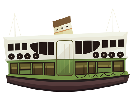 卡通風格渡輪明信片-正面-明信片設計-Design Easy