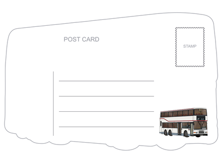 雙層巴士明信片-背面-明信片設計-Design Easy