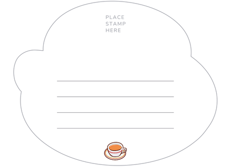 深棕背景白色杯子明信片-背面-明信片設計-Design Easy