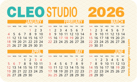 2026年曆卡 年曆咭片 圓角 黃色祥雲底紋 calendar cards-正面-年曆卡設計-Design Easy