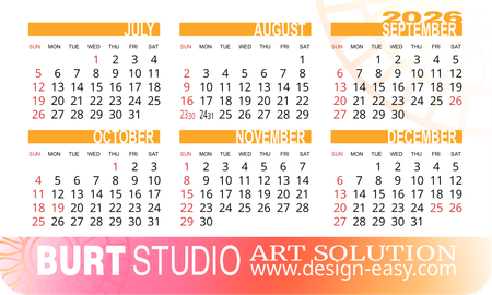 2026年曆卡 圓角 粉橙漸變 calendar card 90mm x 54mm-背面-年曆卡設計-Design Easy