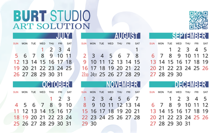 2026年曆咭 圓角 帶二維碼 藍綠漸變 calendar card-背面-年曆卡設計-Design Easy