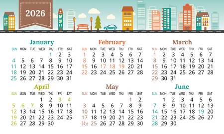 年曆卡2026香港 綠色插圖裝飾 calendar card-正面-年曆卡設計-Design Easy