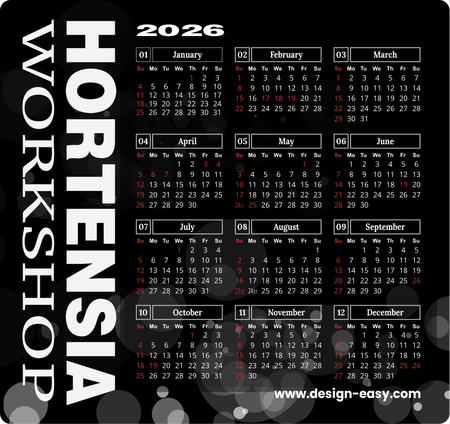 2026年曆卡印刷 黑色莊嚴圓點光 calendar card-正面-年曆卡設計-Design Easy