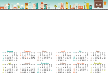 2026年香港年曆咭 綠色插圖裝飾 calendar card-正面-年曆卡設計-Design Easy