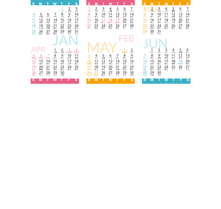 香港2026年曆咭 白底藍梅紅黃裝飾 calendar card-正面-年曆卡設計-Design Easy