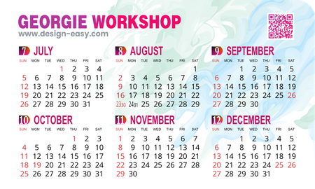 2026年曆卡 圓角 帶二維碼 藍綠漸變 calendar card 90mm x 54mm-背面-年曆卡設計-Design Easy