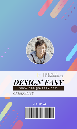 卡片設計-紫色個人頭像相框(豎向咭片)-正面-卡片設計-Design Easy