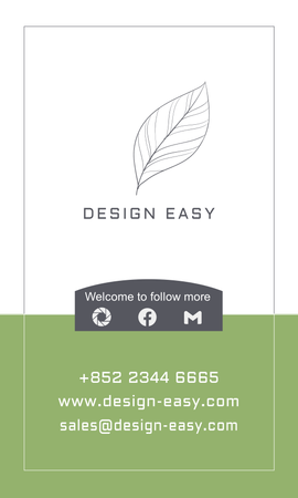 卡片設計-綠灰現代簡約藝術(豎向咭片)-背面-卡片設計-Design Easy