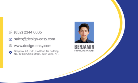 克萊因藍 琉璃黃-正面-卡片設計-Design Easy