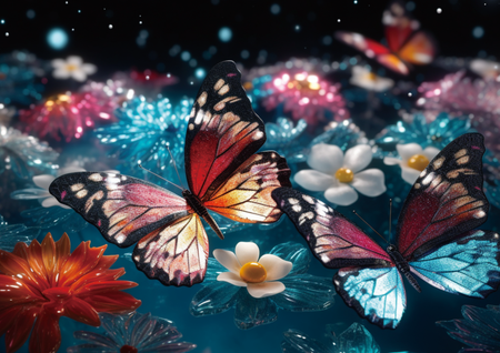 春日自然花卉蝴蝶主題，絢麗多彩夢幻年曆模板 -背面-年曆卡設計-Design Easy