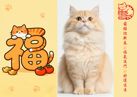 紅色主調春節月曆模板，融合舞獅等吉祥元素 -背面-年曆卡設計-Design Easy