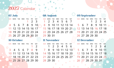 2027年曆咭 彩色對角裝飾 calendar card-背面-年曆卡設計-Design Easy