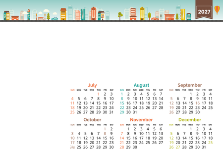 2027年歷卡 綠色插圖裝飾 calendar card A5 size 210x148mm-背面-年曆卡設計-Design Easy