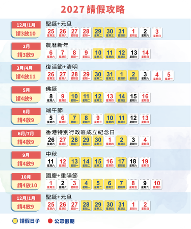 2027年請假攻略-背面-年曆卡設計-Design Easy