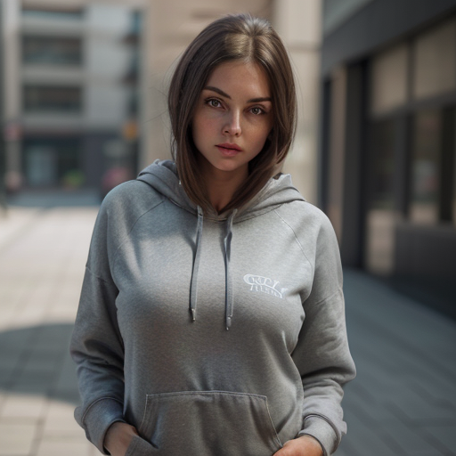 real photo, selfie,  super cute woman Canadian woman, (big grey hoodie, short grey shorts), hoodie creases, slim, large breasts, beautiful face, detailed skin texture, (blush:0.5), (goosebumps:0.5), subsurface scattering, medium brown hair, green eyes   dramatic shadows and subtle highlights, hard shadows, warm tones, soft focus, depth of field, atmospheric lens, (standing, tugging hoodie), busy street background, outside, fFaceDetail , SkinHairDetail, OverallDetail, epiCPhoto, <lora:AloeVera_Thiccness_Slider:-0.26>, <lora:breastsizeslideroffset:-0.05> <lora:epiCRealismHelper:0.5> <lora:skinup:0.7>  <lora:shirt_tug:1>